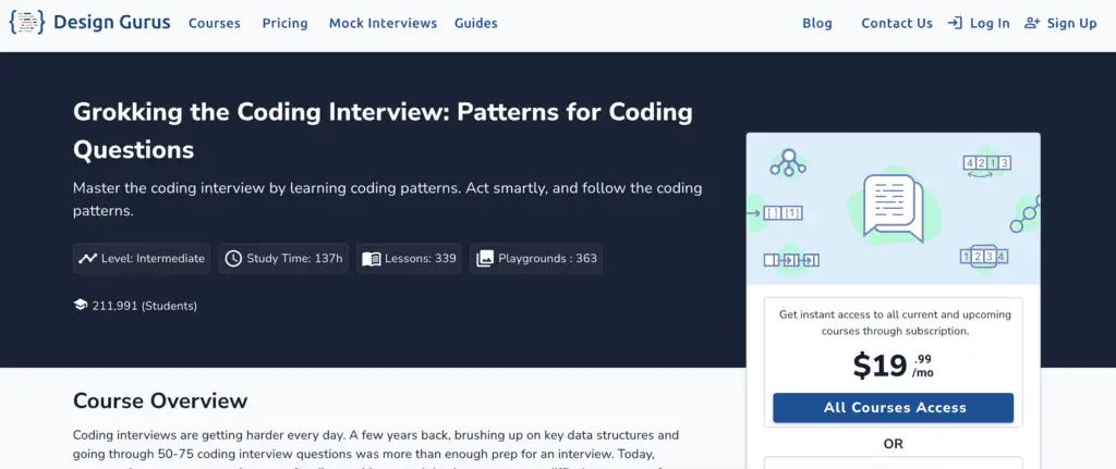 grokking the coding interview course