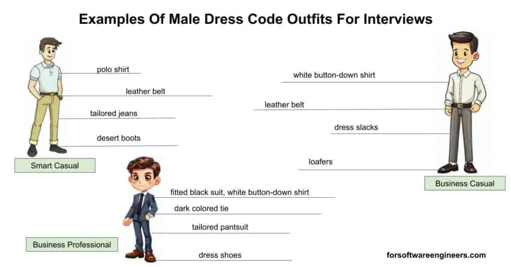 man dress code for interview visual examples